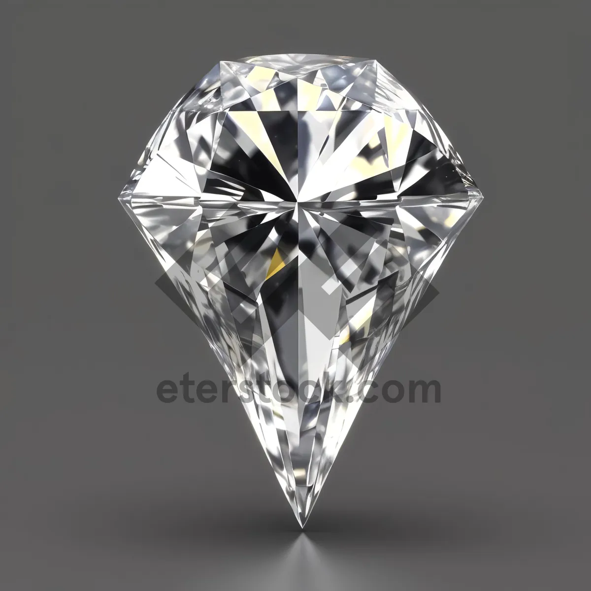 Picture of Sparkling Diamond Gemstone in Clear Glass