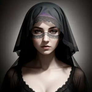 Sultry Venetian Sorceress in Elegant Mask