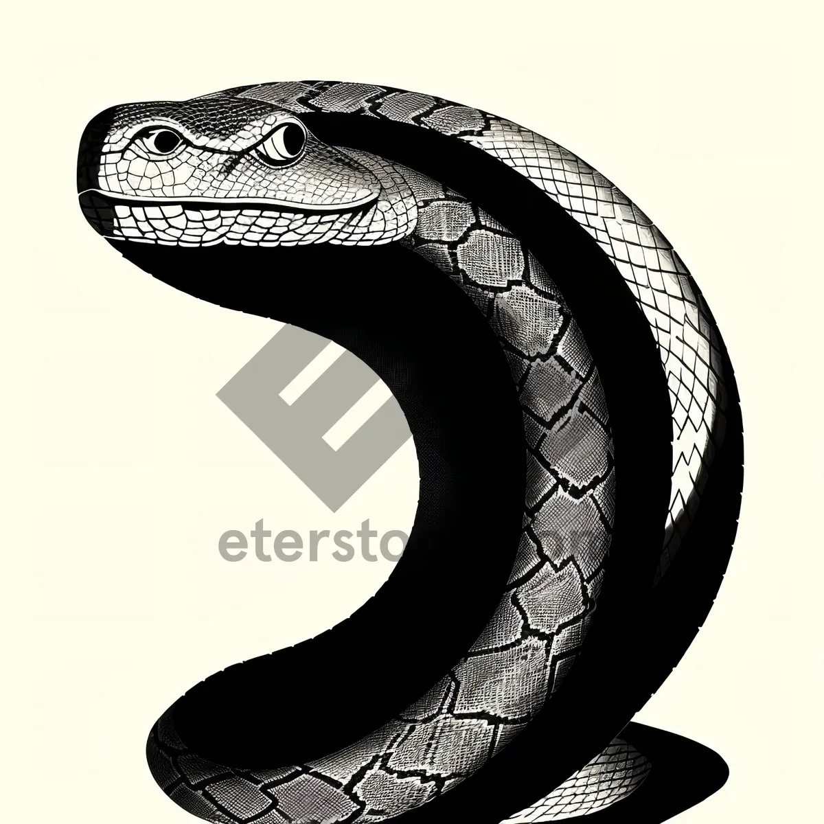 Picture of 3D Snake Symbol Design Font Concept