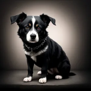 Adorable Border Collie Puppy in Studio Portrait