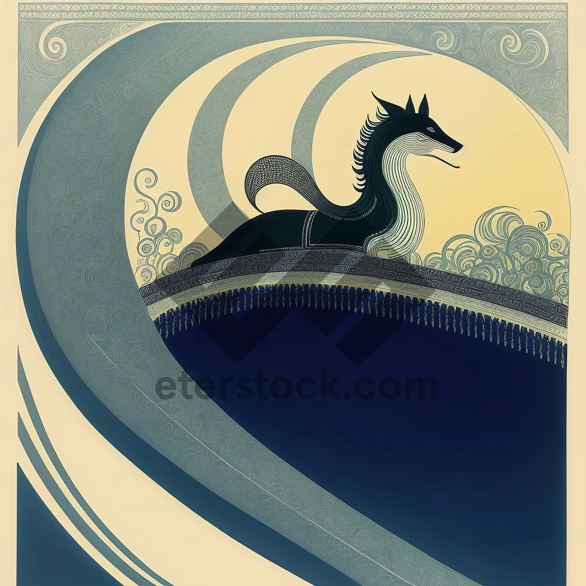 Picture of Graphical Art: Wave-inspired Curved Pattern Wallpaper Design