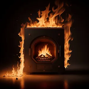 Blazing Fire: Fiery Inferno Ignites Dark Glow.