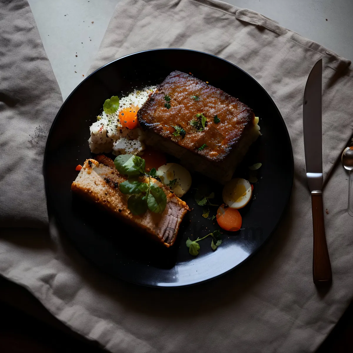 Picture of Tasty salad with grilled vegetables and beef