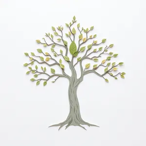 Floral Tree Branch Silhouette for Summer Garden Decoration