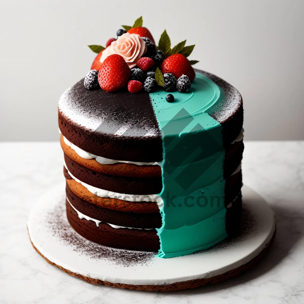 Picture of Berry Delight Cake with Chocolate Icing