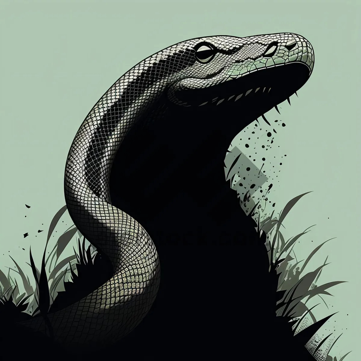 Picture of Wild Cobra: Venomous Serpent with Piercing Gaze