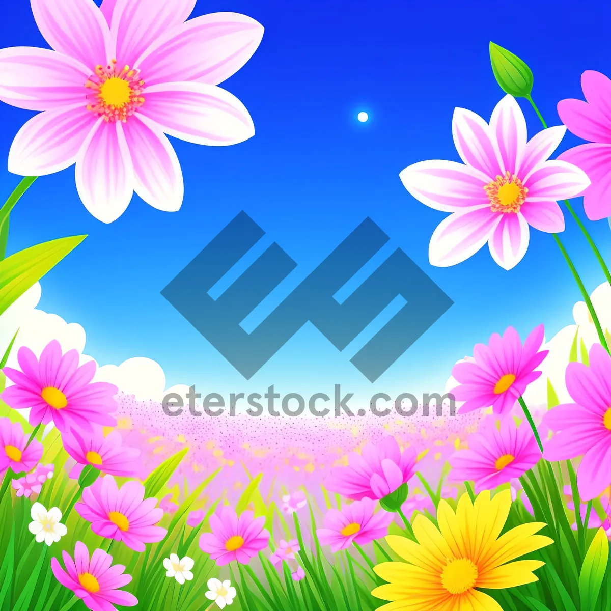 Picture of Vibrant Floral Blossoms in Pink - a Colorful Springtime Design