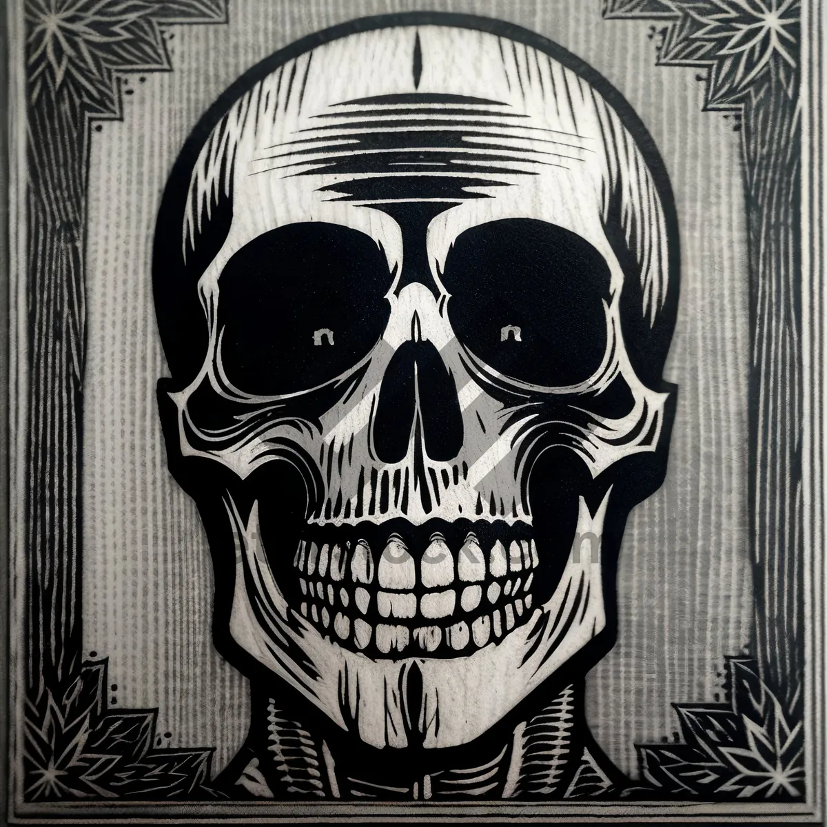 Picture of Black Pirate Mask Graffito: Cemetery Symbolic Decoration