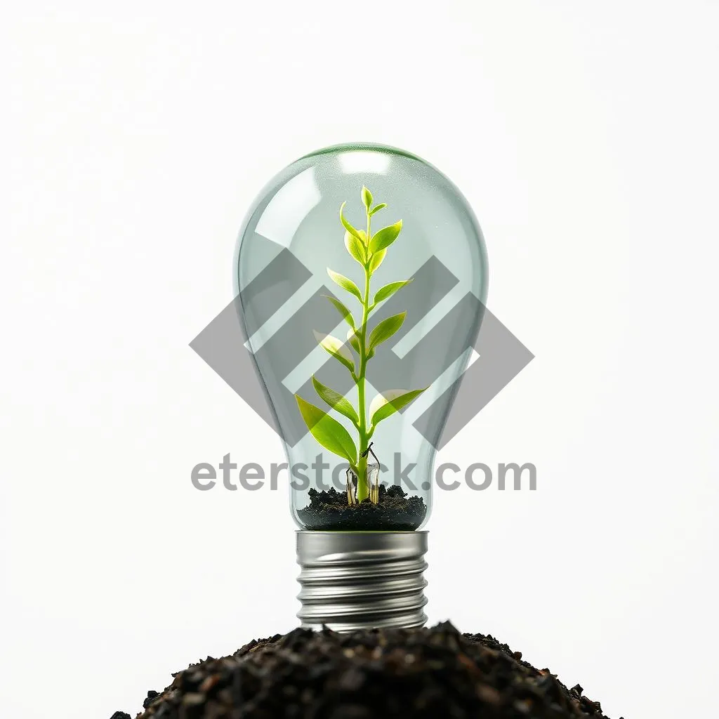 Picture of Glass bottle with plant and perfume toiletry