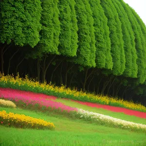 Serene Countryside Landscape with Vibrant Ramie Field