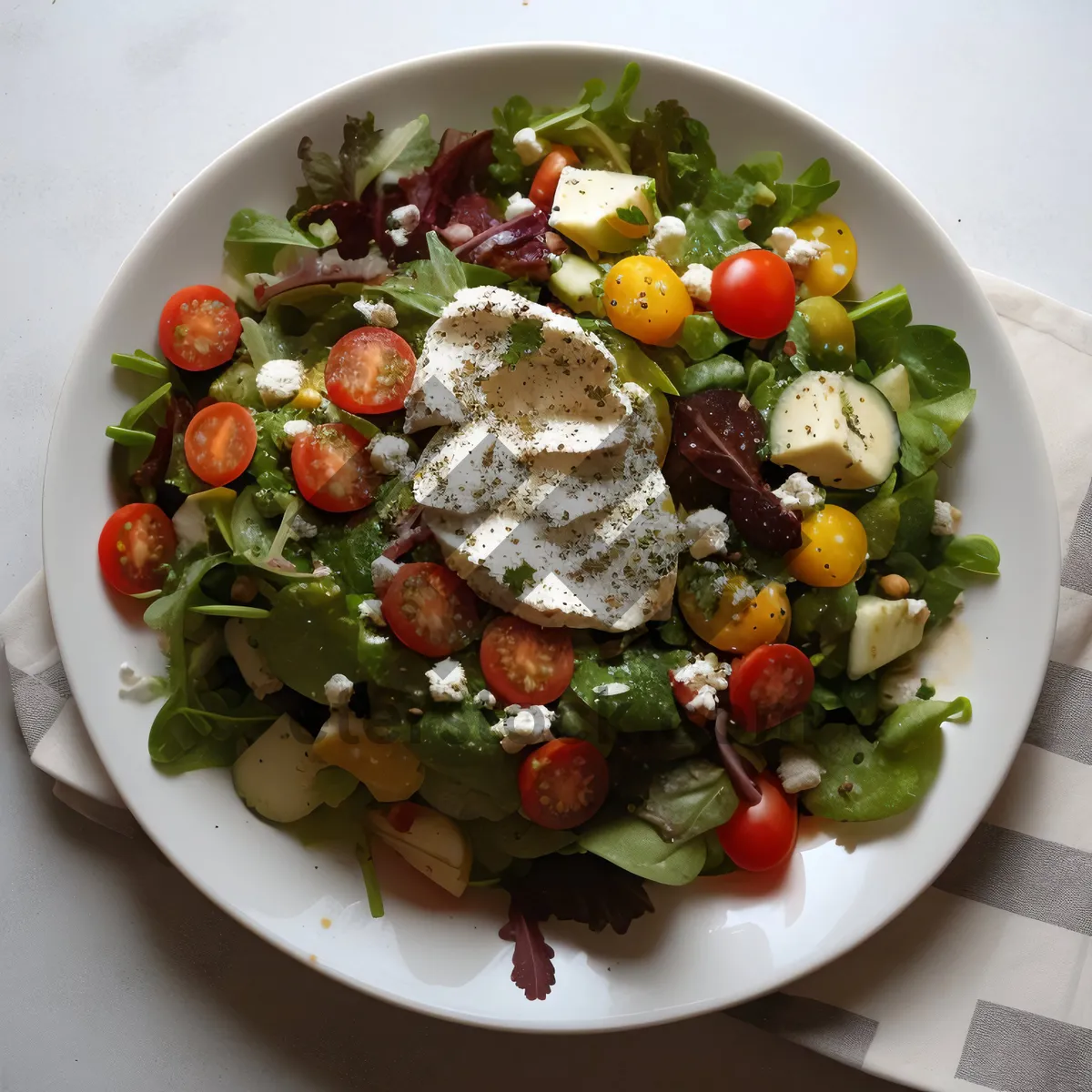 Picture of Healthy Grilled Chicken Salad with Roasted Vegetables