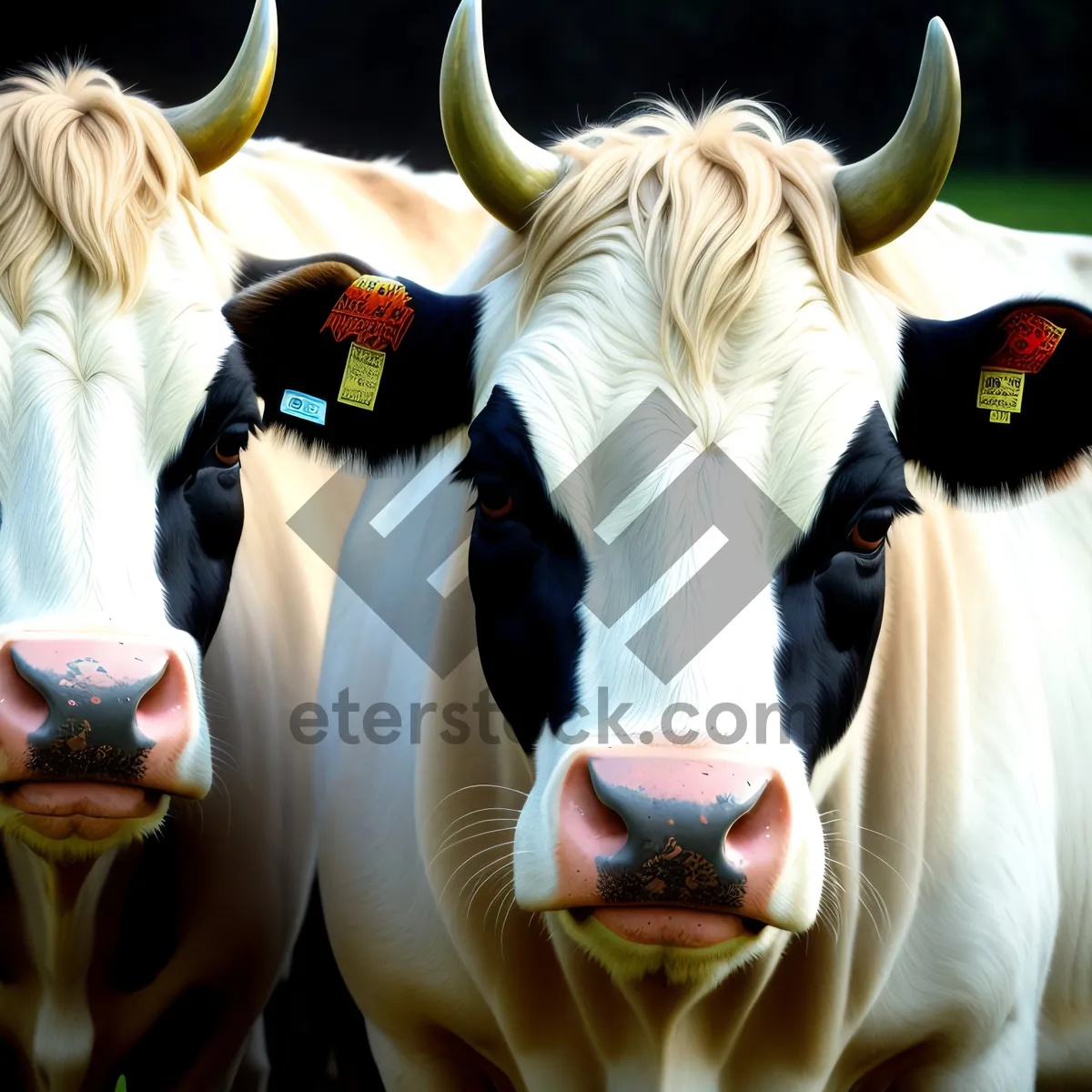 Picture of Farm Cow with Garlic in Ranch