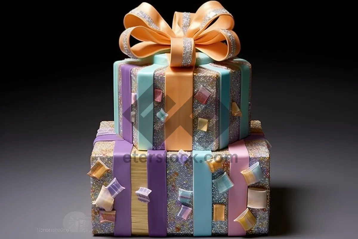 Picture of Festive Birthday Gift with Ribbon and Bow