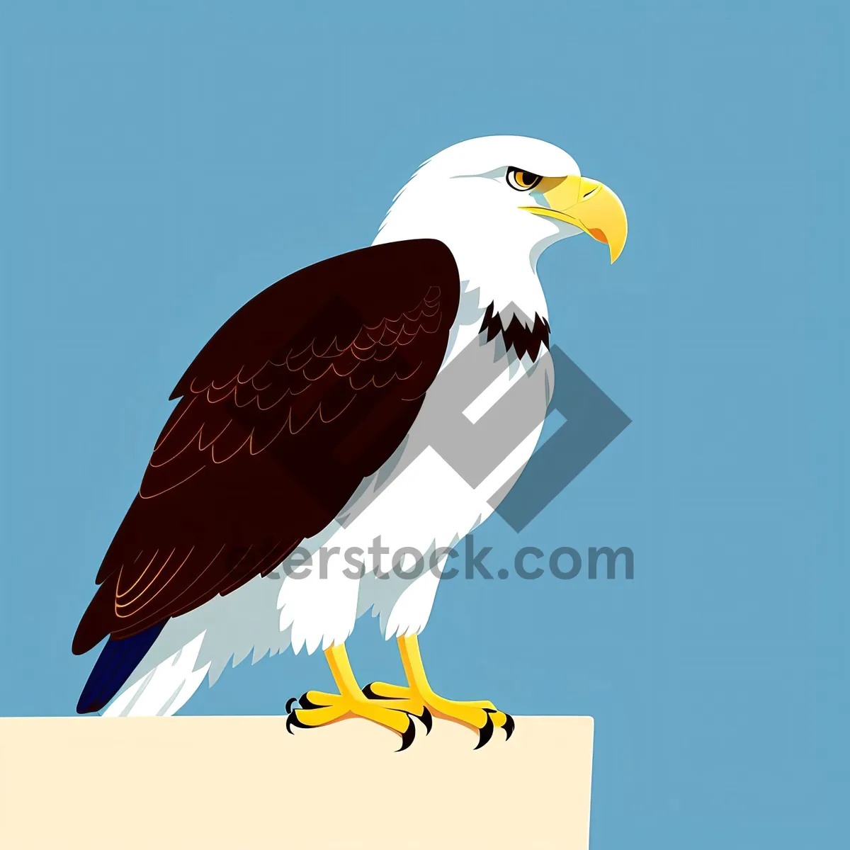 Picture of Bald Eagle Soaring Above Coastal Waters