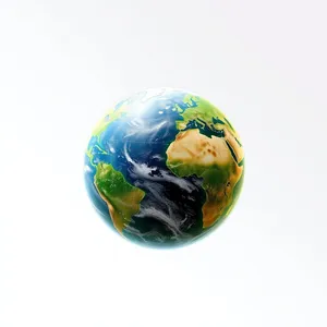 3D Globe Map of Earth with International Countries