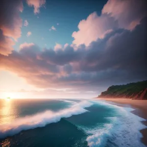 Sunset Bliss on Tropical Shoreline