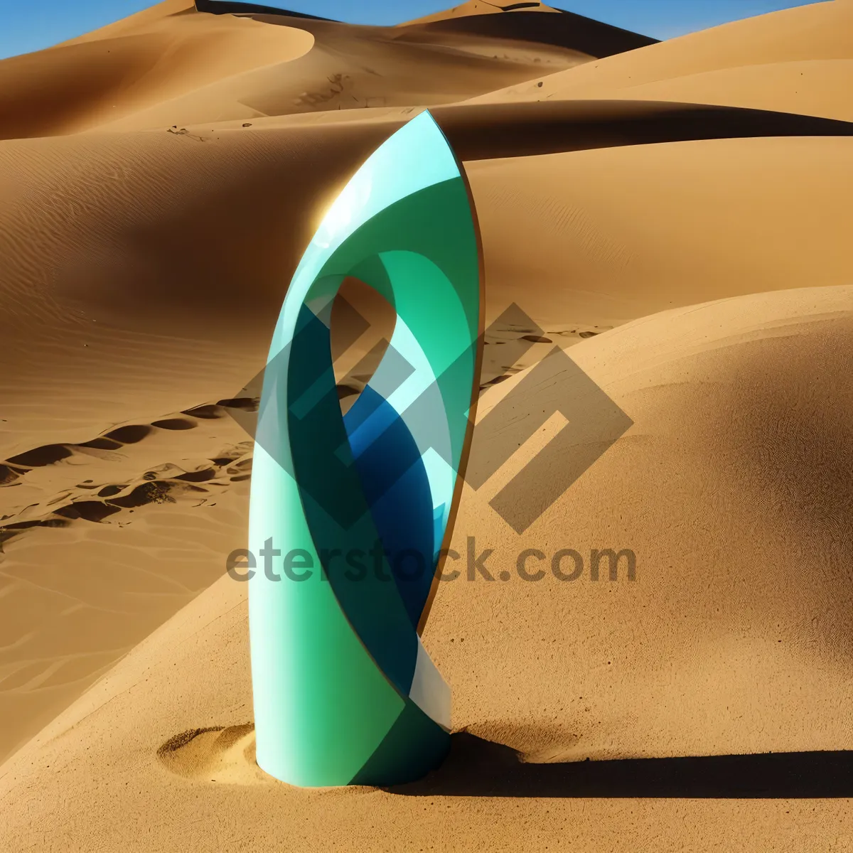 Picture of High-speed Bullet Train Soaring Through Desert Landscape