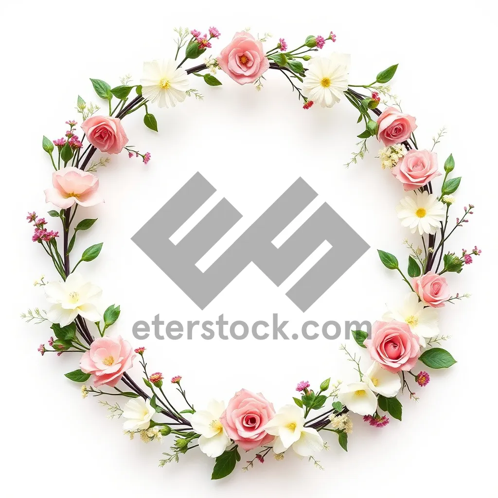 Picture of Floral Ornate Decorative Border in Retro Style