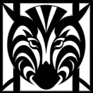 Tracery Black Animal Art Design Graphic