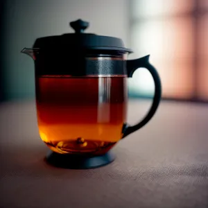 Hot Herbal Tea in a Ceramic Cup