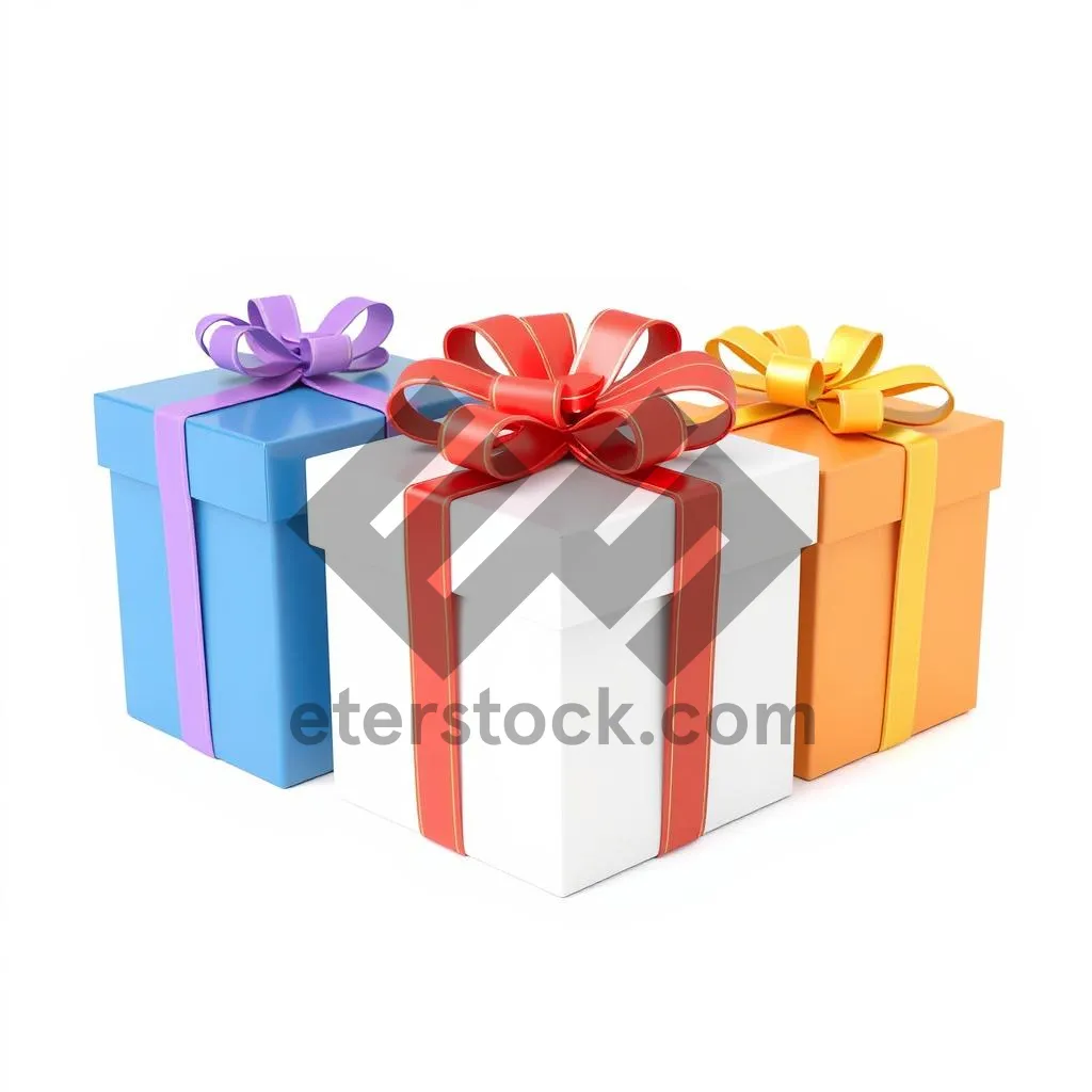 Picture of Festive Gift Box with Ribbon and Bow