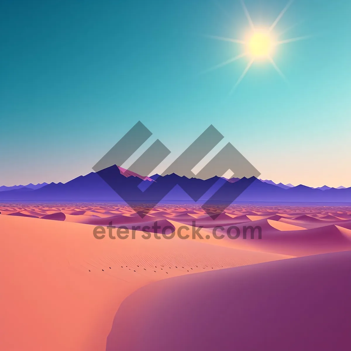 Picture of Golden Horizon: Sun Setting Over Beach Dunes
