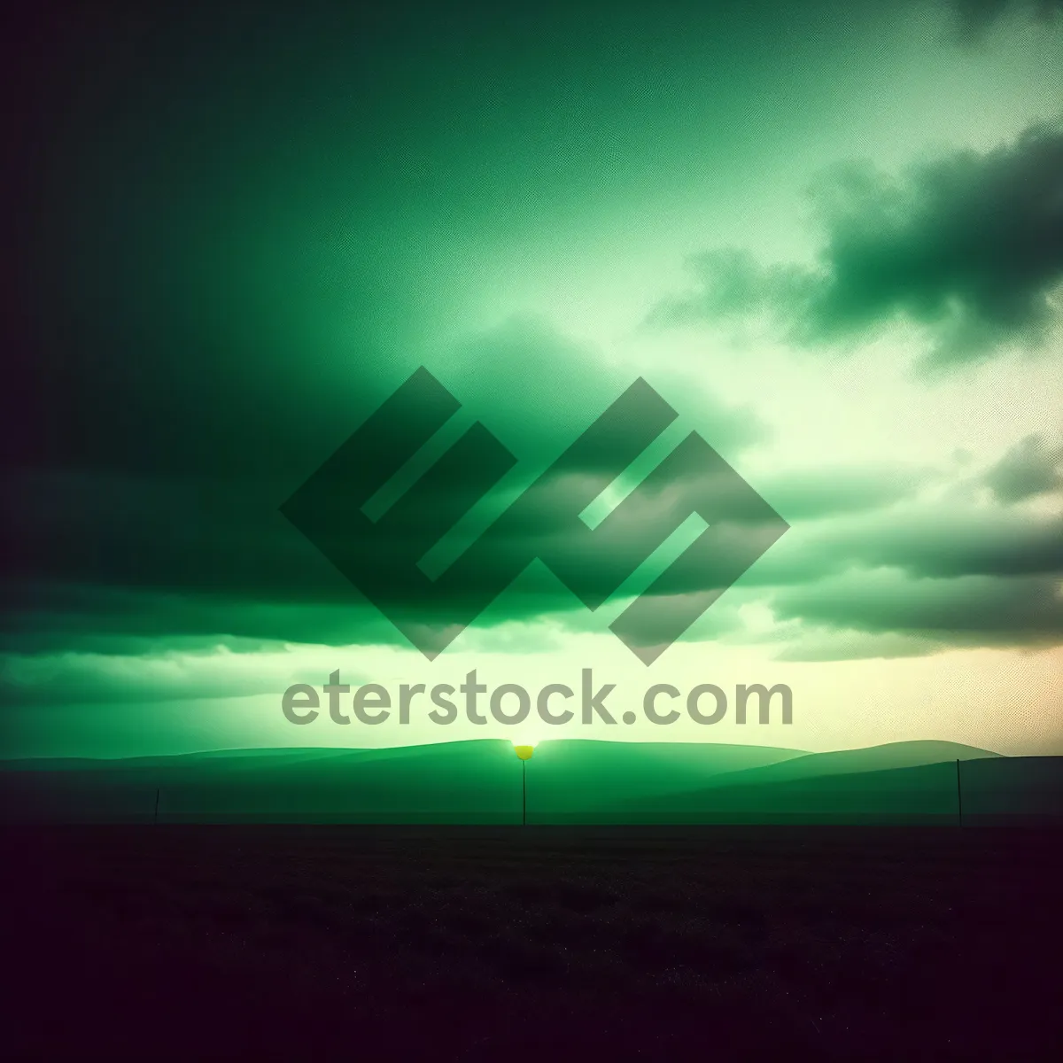 Picture of Radiant Summer Sunset Sky with Lightning