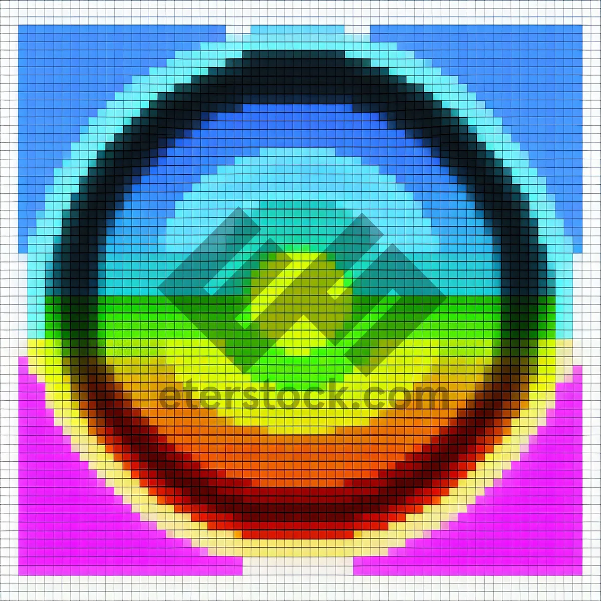 Picture of Pixel Grid Halftone Mosaic: Modern Digital Graphic Design