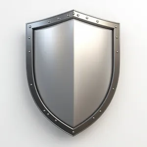 Shiny 3D metallic shield emblem design