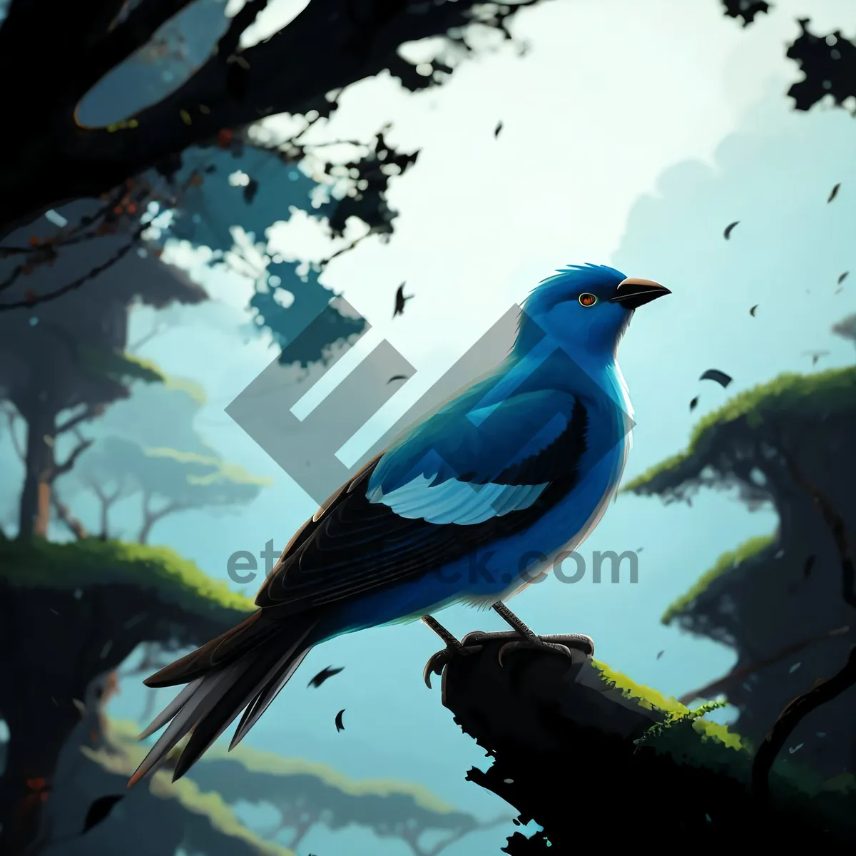 Picture of Indigo Bunting perched on a branch