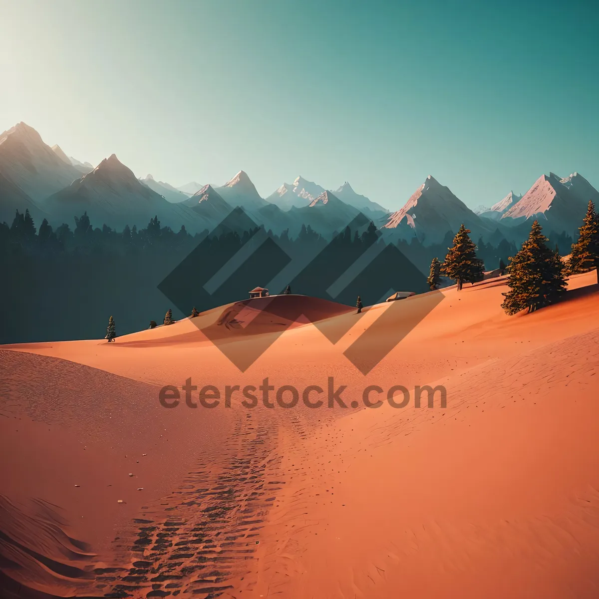 Picture of Snowy Peak: Majestic Winter Landscape in the Alps