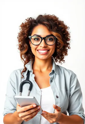 Female Doctor Smiling in Professional White Coat