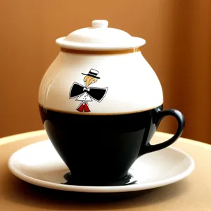 Traditional China Teapot with Porcelain Saucer