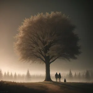 Winter Wonderland: Majestic Tree in Snowy Landscape