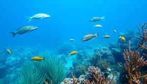 Colorful Fish Swimming in Tropical Coral Reef