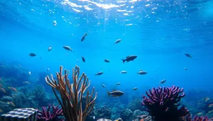 Colorful Sunlit Reef in Tropical Marine Waters