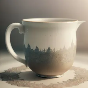 Hot Cup of Morning Brew in Porcelain Saucer