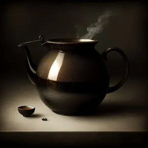 Traditional Ceramic Teapot: A Hot Herbal Delight.