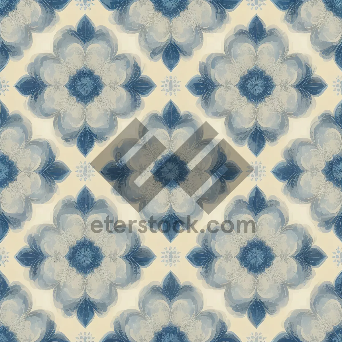 Picture of Vintage Floral Arabesque Pattern Textile Design.