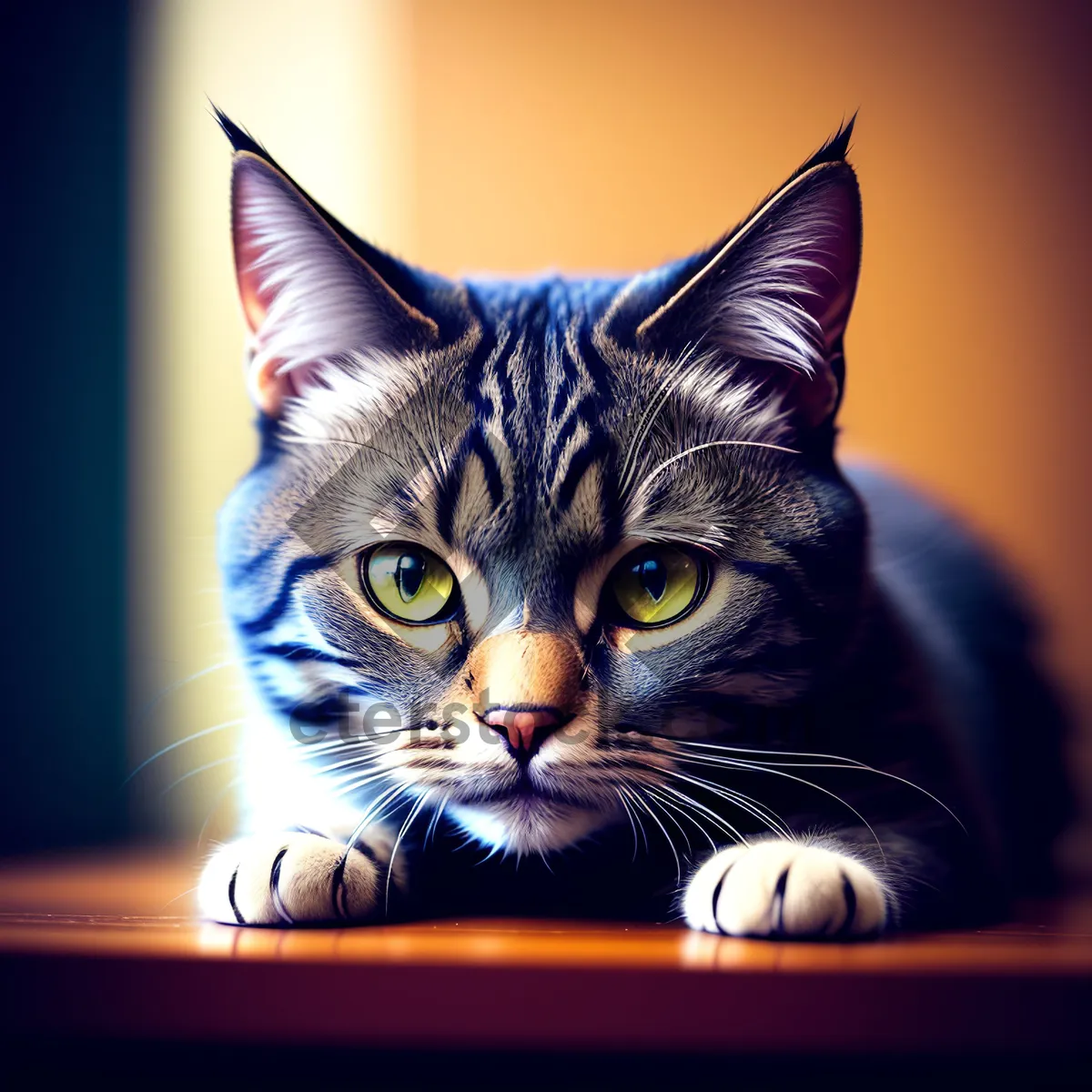 Picture of Playful Tabby Kitten with Curious Eyes