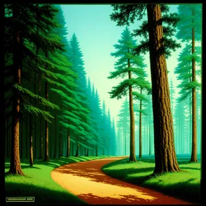 Serene Summer Forest Scene with Lush Greenery