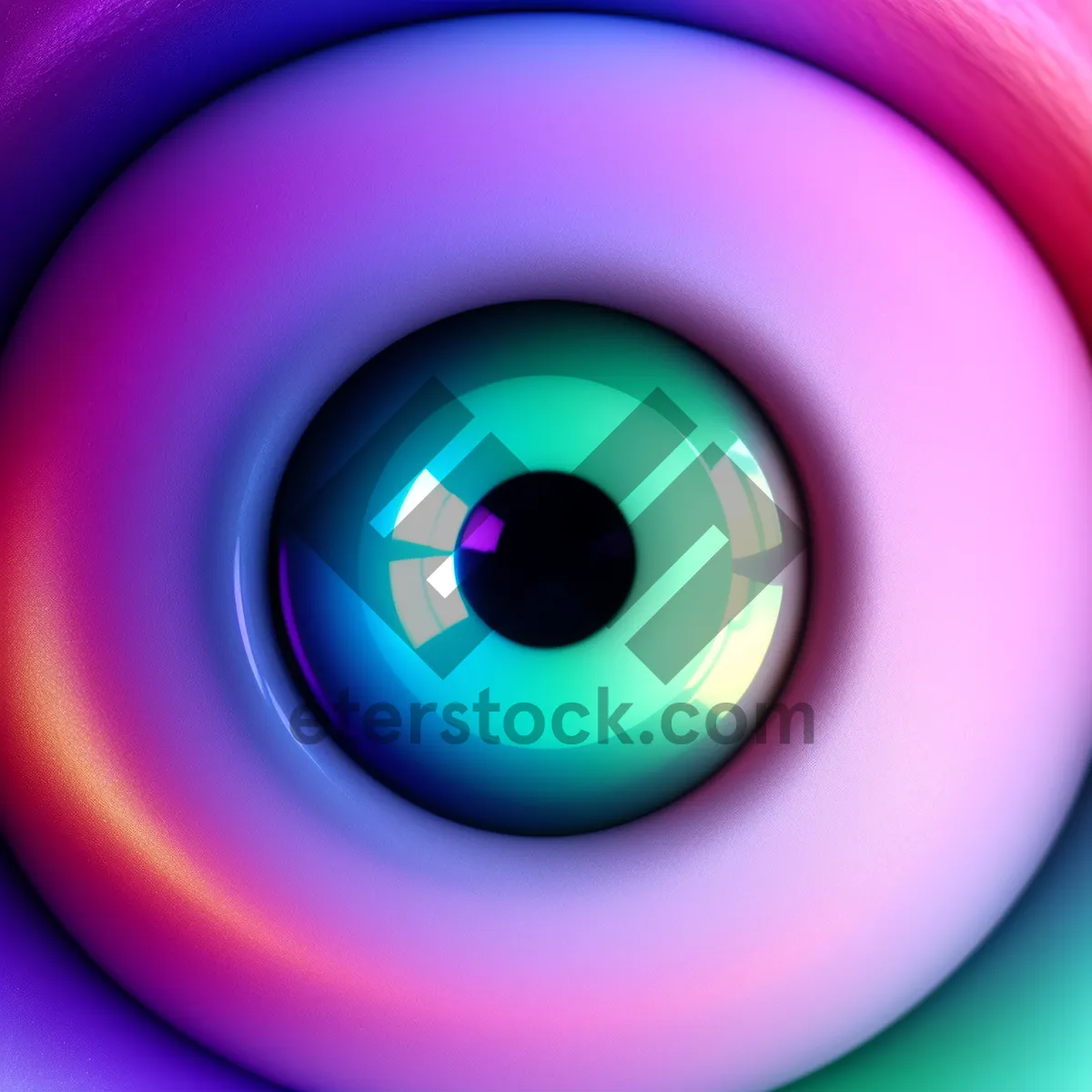 Picture of Shiny Round Graphic Button with Digital Art Design