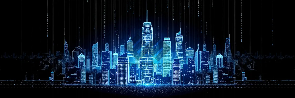 Picture of Modern city skyline with digital business technology