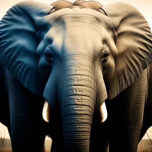 Wild Safari: Majestic Elephant with Powerful Tusks