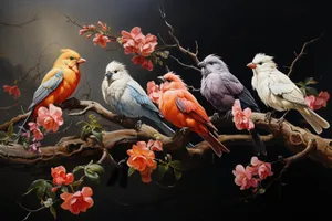 Dove perched on red silk-cotton tree branch