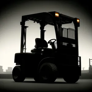 Industrial Forklift Handling Heavy Machinery on Construction Site