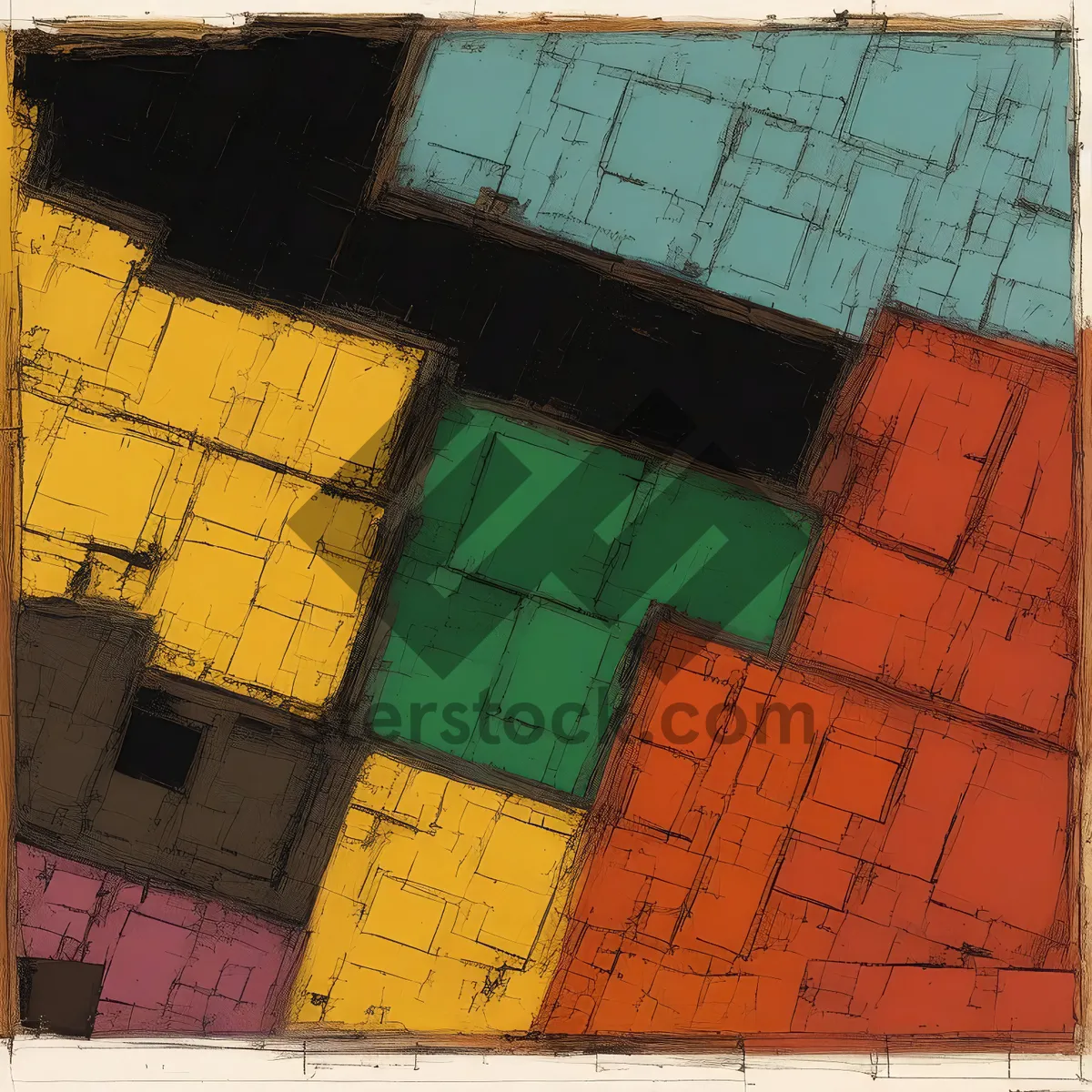 Picture of Old paper map puzzle game design texture.