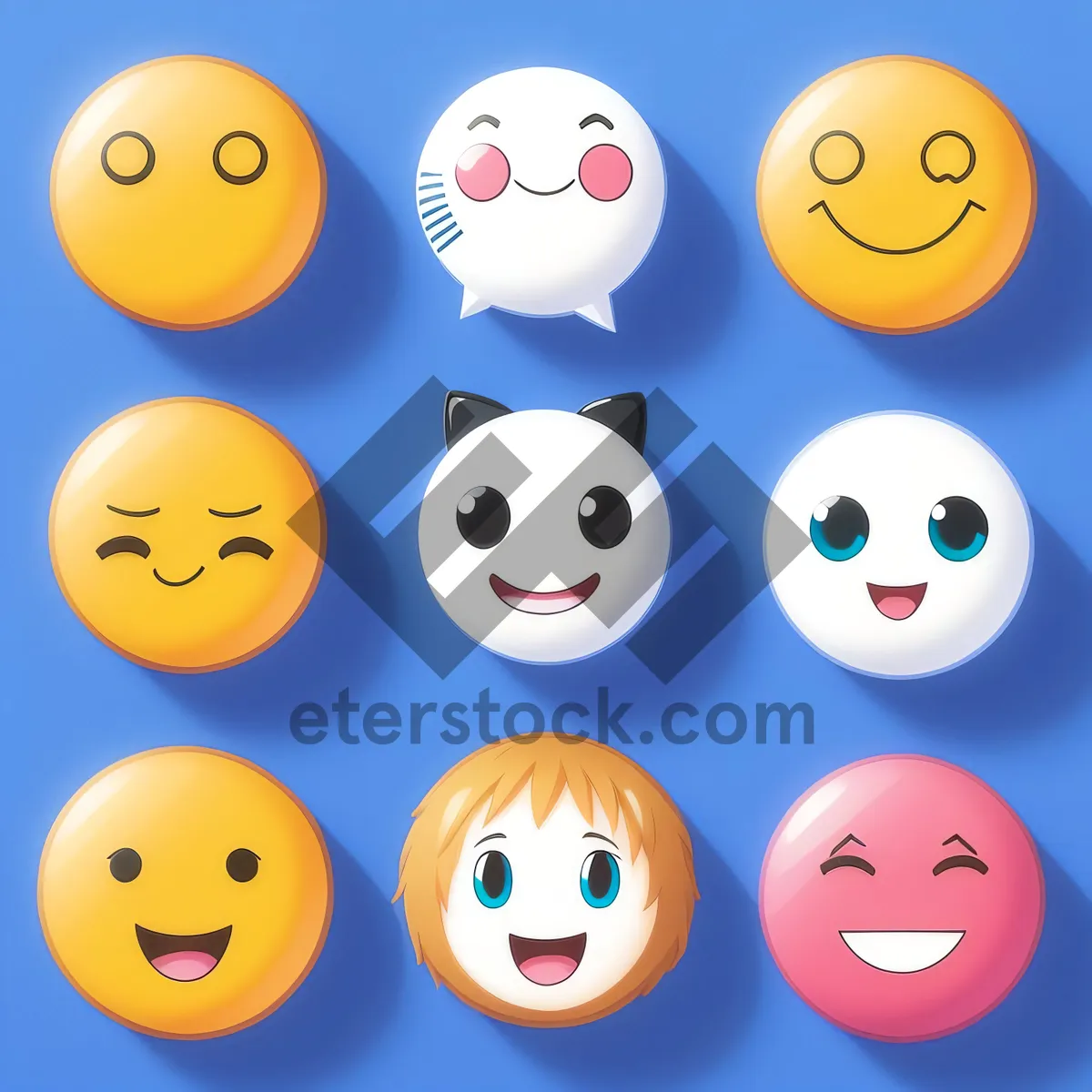 Picture of Happy Child Cartoon Forum Icon with Ball and Expressive Eyebrows