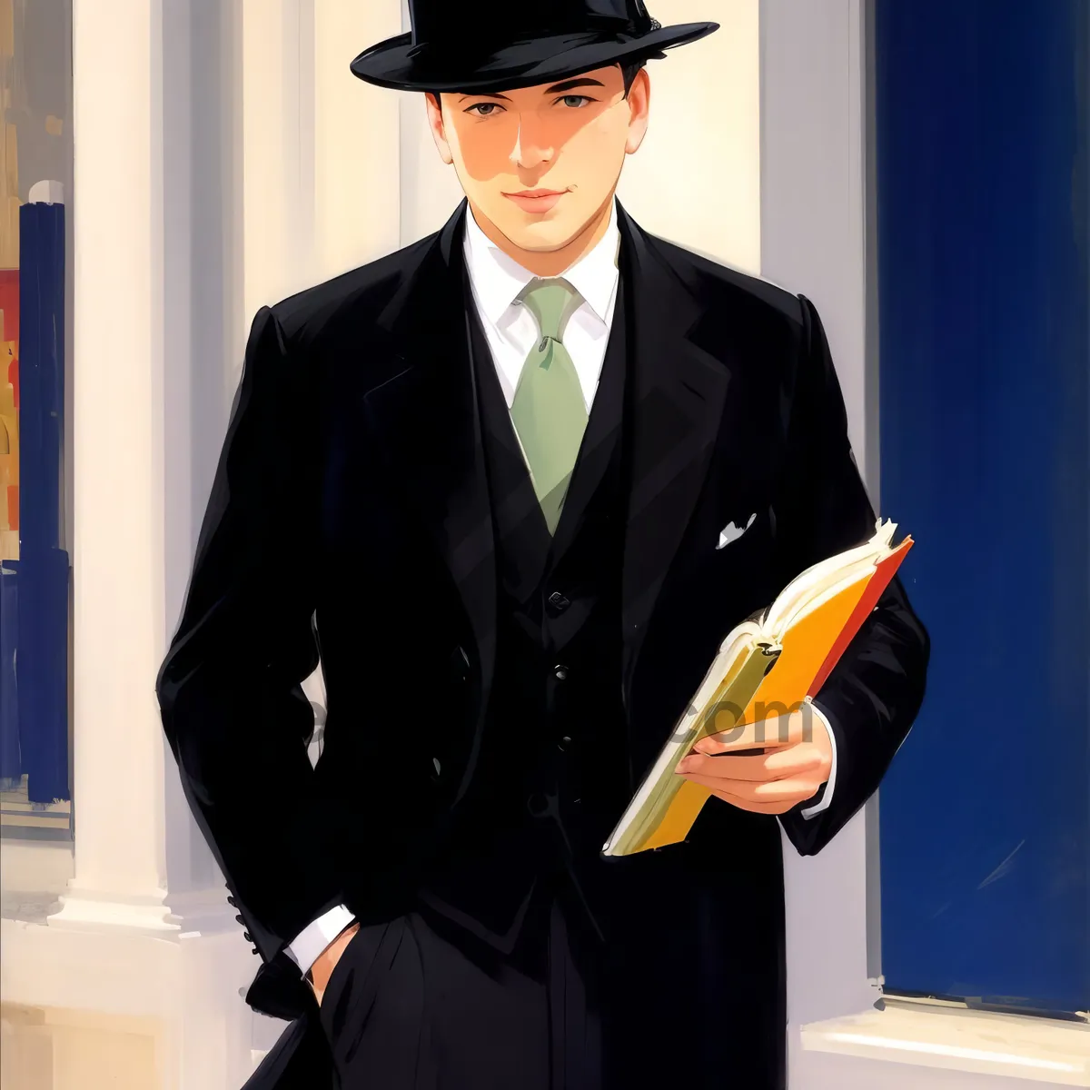 Picture of Happy executive in professional attire, smiling confidently at work