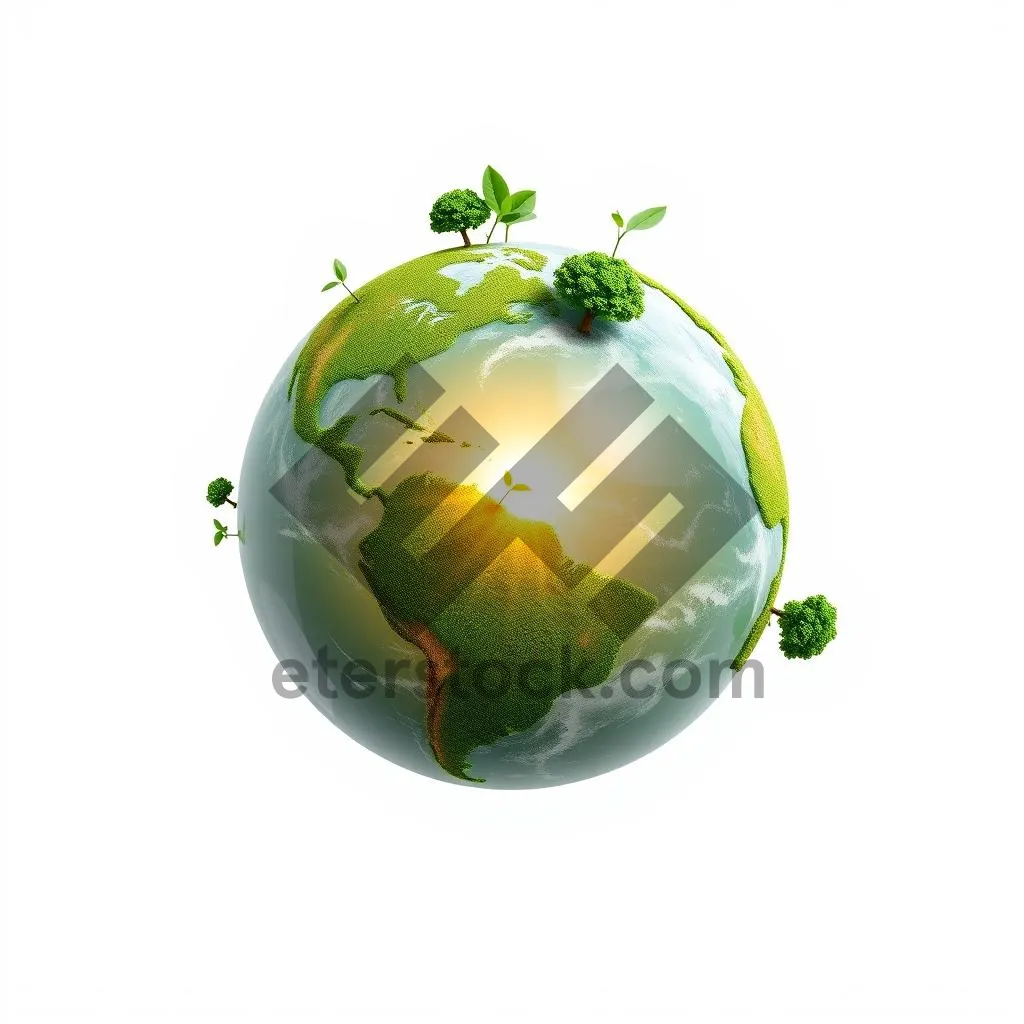 Picture of Global Earth Map Symbol Icon Glass Sphere Ball